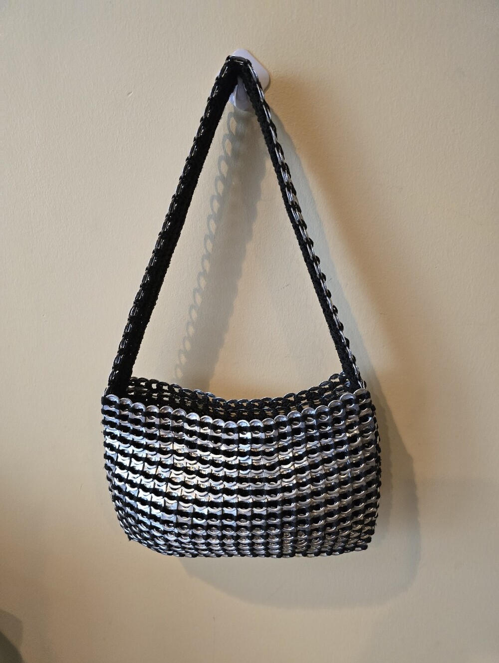 NWOT Escama Studio Silver Aluminum Pop Tab Metallic Pouch Crossbody Bag